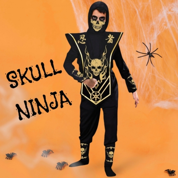 NWT Skull Ninja  Fun World Boy's Halloween Costume Size S (6/7) - Picture 1 of 13